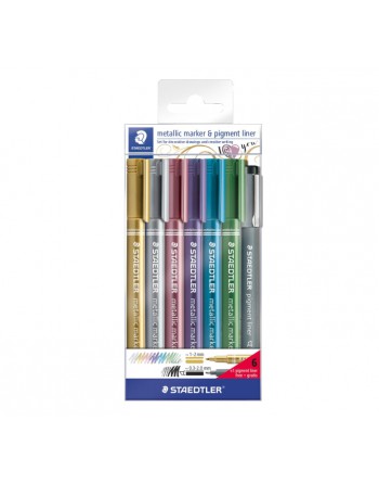 STAEDTLER BLISTER 6+1 MARCADORES METALIZADOS SURTIDO - 8323-SWP6P 
