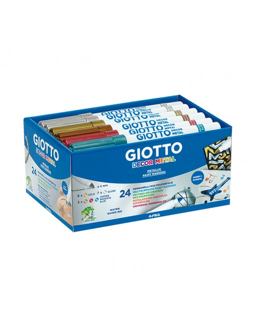 GIOTTO ESTUCHE 24 ROTULADORES METALIZADOS DECOR METAL SURTIDO F524500