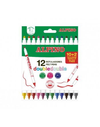 ALPINO ESTUCHE 12 ROTULADORES DOBLE PUNTA 10+2 AR002013N