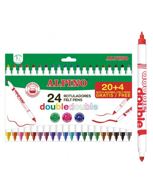 ALPINO ESTUCHE 24 ROTULADORES DOBLE PUNTA 20+4 AR002058