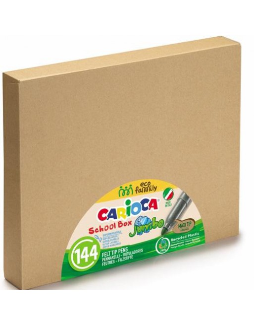 CARIOCA ROTULADORES JUMBO ECO COLORES SURTIDOS CAJA SCHOOLBOX 144 UD 42829