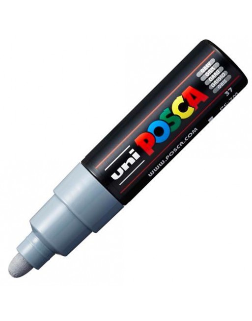 UNI-BALL POSCA MARCADOR  PC-7M NO PERMANENTE PUNTA FORMA DE BALA  4,5-5,5MM GRIS 300202000