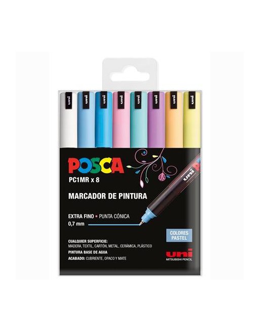 POSCA ESTUCHE BASIC MARCADOR  PC-1MR/8C 8 COLORES SURTIDO PASTEL 182634847