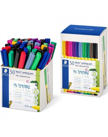 STAEDTLER ROTULADORES NORIS WRITING PEN 307 PUNTA FINA COLORES SURTIDOS CAJA EXPOSITORA 50 UD 307-S CT50