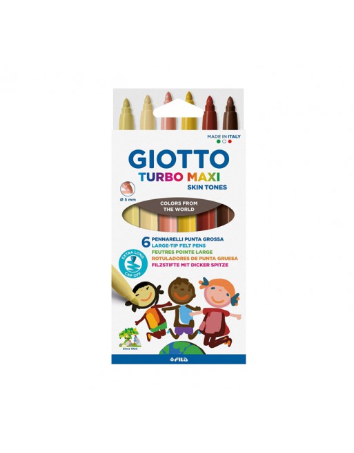 GIOTTO ESTUCHE 6 ROTULADORES TURBO MAXI SKIN COLOR - F527000