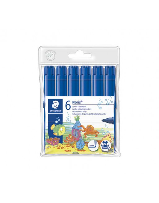 STAEDTLER BLISTER 6 ROTULADORES NORIS JUMBO 340WP6-30 AZUL CLARO - 340 WP6-30