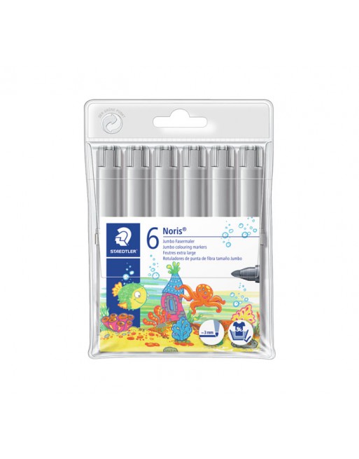 STAEDTLER BLISTER 6 ROTULADORES NORIS JUMBO GRIS - 340 WP6-8