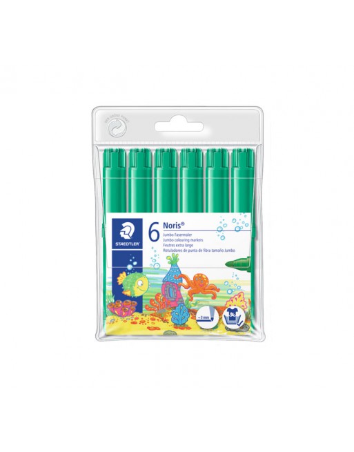 STAEDTLER BLISTER 6 ROTULADORES NORIS JUMBO VERDE - 340 WP6-5