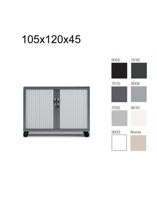 GAPSA ARMARIO METALICO CON RUEDAS PUERTA PERSIANA CORREDERA 1 ESTANTERIA 1050X1200X450CM 6 COLORES