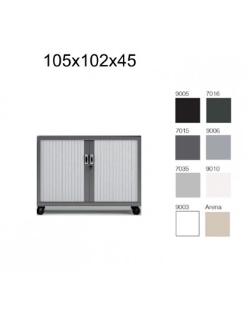 GAPSA ARMARIO METALICO CON RUEDAS PUERTA PERSIANA CORREDERA 1 ESTANTERIA 1050X1020X450CM 6 COLORES