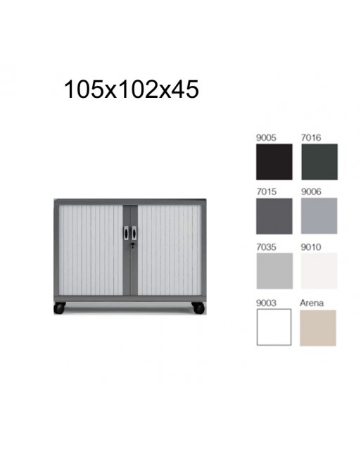 GAPSA ARMARIO METALICO CON RUEDAS PUERTA PERSIANA CORREDERA 1 ESTANTERIA 1050X1020X450CM 6 COLORES
