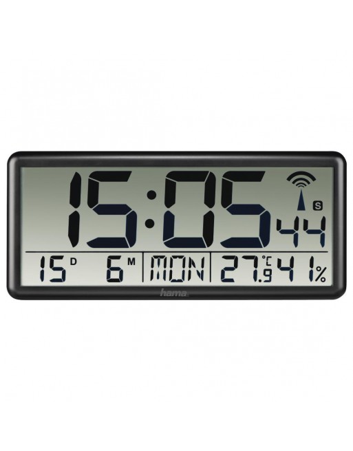 HAMA RELOJ DIGITAL JUMBO CON RADIO CONTROL 36X18 CM NEGRO 186352