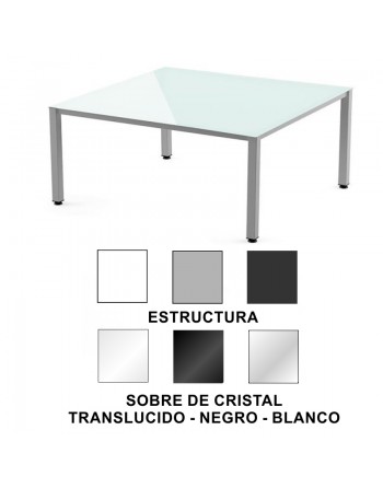 ROCADA MESA EXECUTIVE 120X120 ESTRUCTURA GRIS/SOBRE CRISTAL 2007AD05