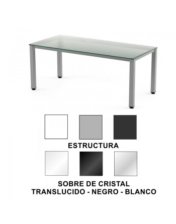 ROCADA MESA EXECUTIVE 160X80 ESTRUCTURA GRIS/SOBRE CRISTAL 2002AD05