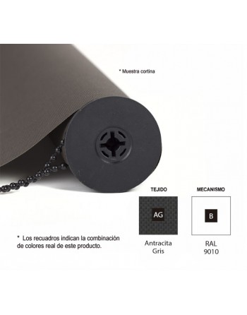 ROCADA CORTINA ENROLLABLE 140X140CM BLAN+ANTRACITA GR - CO1414BAG