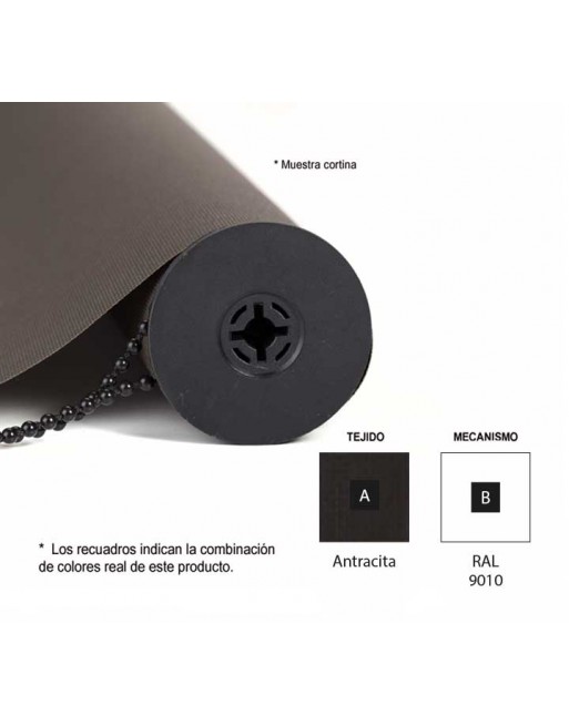 ROCADA CORTINA ENROLLABLE 140X160CM BLANCO+ANTRA - CO1416BA