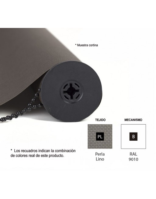 ROCADA CORTINA ENROLLABLE 160X160CM BLANCO+PERLA LINO - CO1616BPL