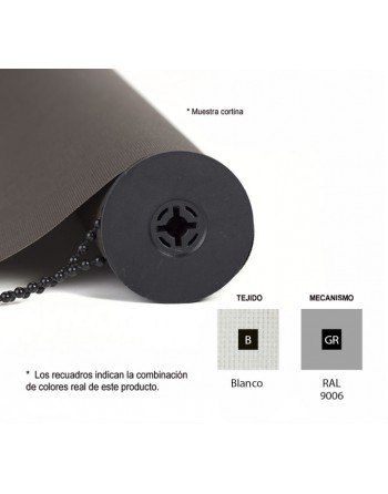 ROCADA CORTINA ENROLLABLE 180X180CM GRIS+BLANCO - CO1818GRB