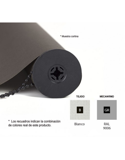 ROCADA CORTINA ENROLLABLE 180X180CM GRIS+BLANCO - CO1818GRB