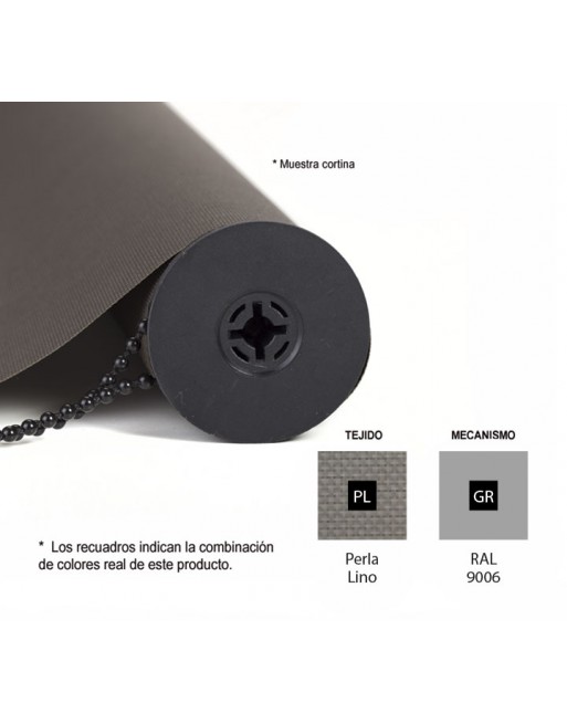 ROCADA CORTINA ENROLLABLE 200X140CM GRIS+PERLA LINO - CO2014GRPL