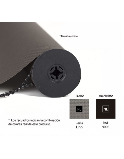 ROCADA CORTINA ENROLLABLE 220X200CM NEGRO+PERLA LINO - CO2220NEPL