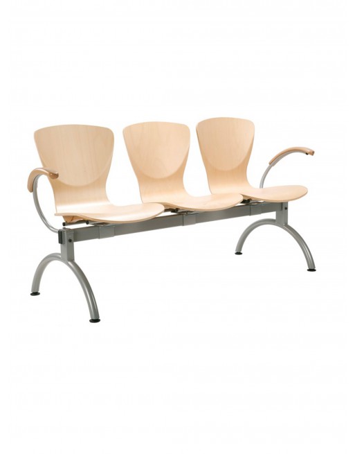 PIQUERAS Y CRESPO BANCADA POZOLORENTE MADERA 3 PLAZAS CON BRAZO HAYA B3M