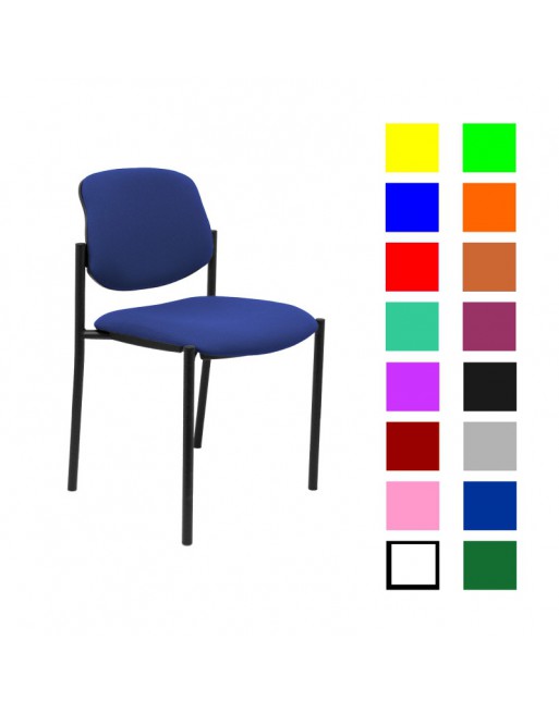 PYC SILLA CONFIDENTE STYL ESTRUCTURA SIN BRAZOS METALICA NEGRA Y ASIENTO TAPIZADO COLOR A ELEGIR 27NBALI229