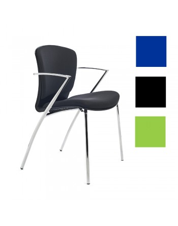ROCADA PACK 2 SILLAS CONFIDENTE TAPIZADO TELA ESTRUCTURA CROMADA RD-966 NEGRO RD-966/4