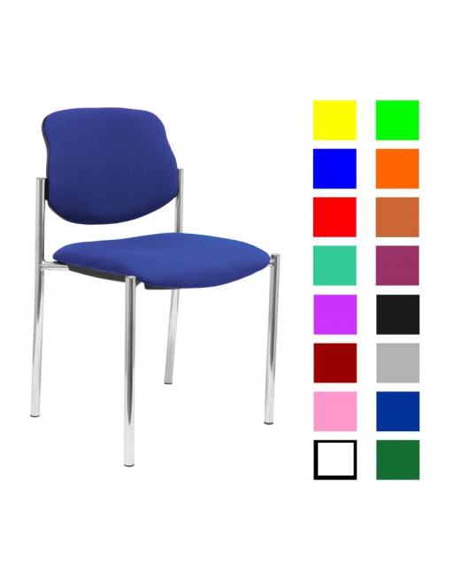 PYC SILLA CONFIDENTE STYL ESTRUCTURA SIN BRAZOS METALICA CROMADA Y ASIENTO TAPIZADO COLOR A ELEGIR 27CRBALI229