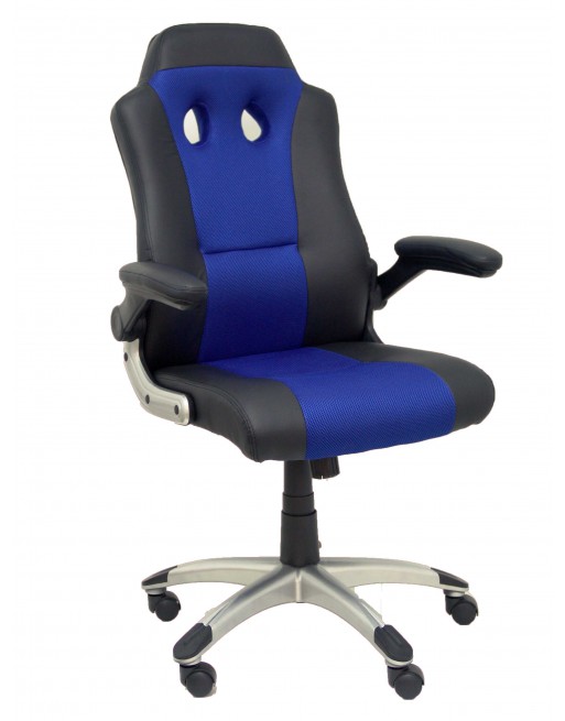 PIQUERAS Y CRESPO SILLA GAMING TALAVE BASCULANTE CON BRAZOS SIMILPIEL NEGRA Y AZUL 7218BSP840229NGRN