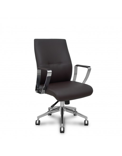 PYC SILLA DIRECCION ERGO540CS MECANISMO SINCRO TAPIZADO SIMIL PIEL BRAZOS FIJOS ESPALDA MEDIA ESTRUCTURA CROMADA Y TAPIZADO NEGR