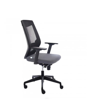 ROCADA SILLA OPERATIVA 908 CON BRAZOS MALLA ESTRUCTURA NEGRA TAPIZADO GRIS 908-1