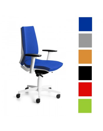 ROCADA SILLA OPERATIVA 922 CON BRAZOS ESTRUCTURA BLANCA TAPIZADO GRIS 922W-1