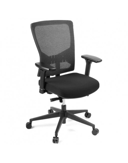 MMM SILLA OPERATIVA AS1456 RESPALDO DE MALLA CON BRAZOS REGULABLES ESPALDA ALTA ESTRUCTURA METALICA Y TAPIZADO NEGRO AS1456