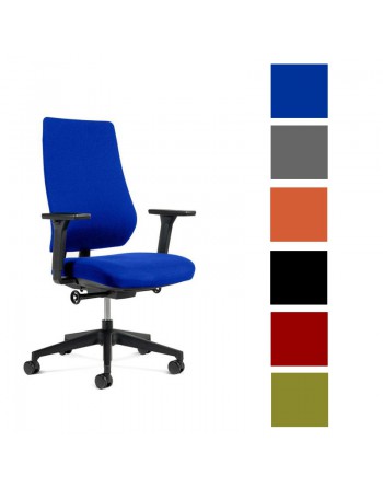 ROCADA SILLA OPERATIVA 934 CON BRAZOS 3D REGULACION LUMBAR TAPIZADO TELA 934-1