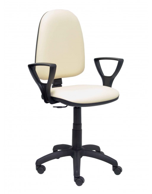 PIQUERAS Y CRESPO SILLA OPERATIVA CONTACTO PERMANENTE AYNA CON  BRAZOS SIMILPIEL CREMA 04CPSP25BGOLF
