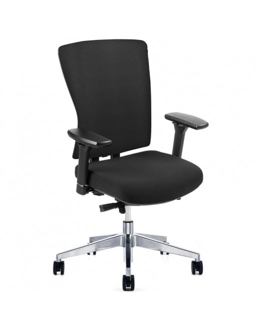 MMM SILLA OPERATIVA AS1533 TAPIZADA CON BRAZOS REGULABLES ESPALDA ALTA ESTRUCTURA METALICA Y TAPIZADO NEGRO AS1533