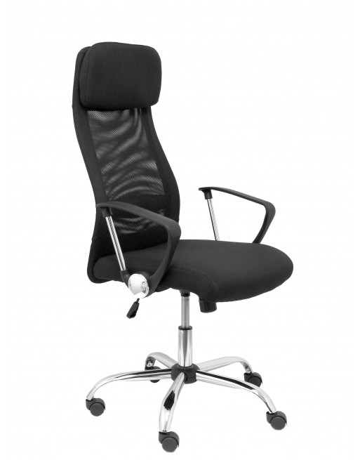 PIQUERAS Y CRESPO SILLA OPERATIVA ESTERAS BASCULANTE RESPALDO MALLA ASIENTO TEJIDO BALI CON BRAZO NEGRO 32DBD840