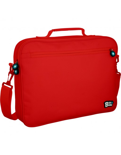 GRAFOPLÁS BANDOLERA BITS AND BOBS PORTA PC 38X28X6CM CREMALLERA TIRA AJUSTABLE Y ASA ROJO - 37545551