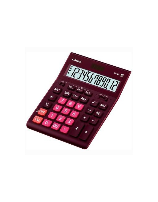CASIO CALCULADORA DE OFICINA SOBREMESA 12 D?GITOS GRANATE GR-12C-WR