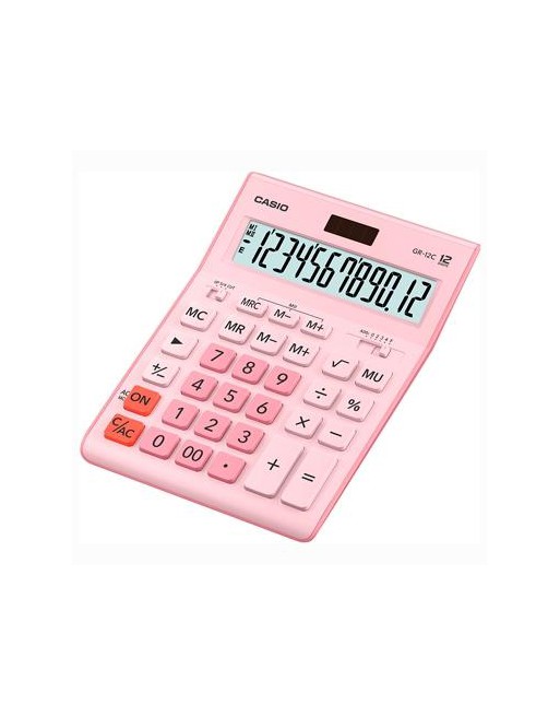 CASIO CALCULADORA DE OFICINA SOBREMESA 12 D?GITOS ROSA GR-12C-PK