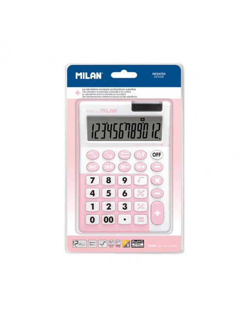 MILAN CALCULADORA 12 DITITOS +EDITION ANTIBACTERIAS ROSA 151812IBGPBL