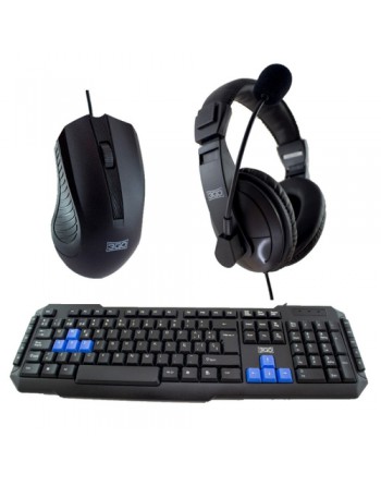 3GO COMBODRILEH2 - TECLADO + RAT?N + AURICULARES - MULTIMEDIA - NEGRO - USB - COMBODRILEH2