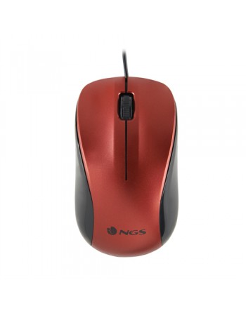 NGS - RATÓN ÓPTICO WIRED MOUSE CREW - CON CABLE - 1200 DPI - ROJO