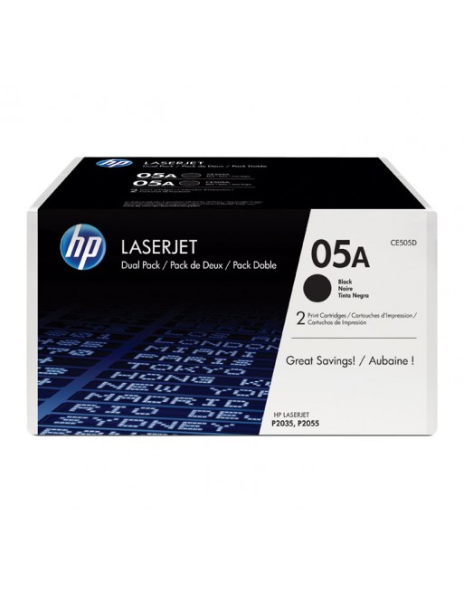 HP PACK 2 TONER ORIGINAL CE505D NEGRO - CE505D / N?05A