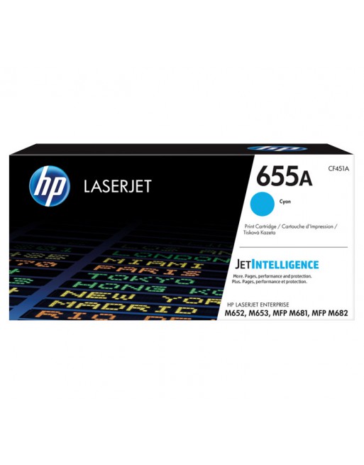 HP TONER ORIGINAL CF451A CYAN N?655A 10500K - CF451A / N?655A