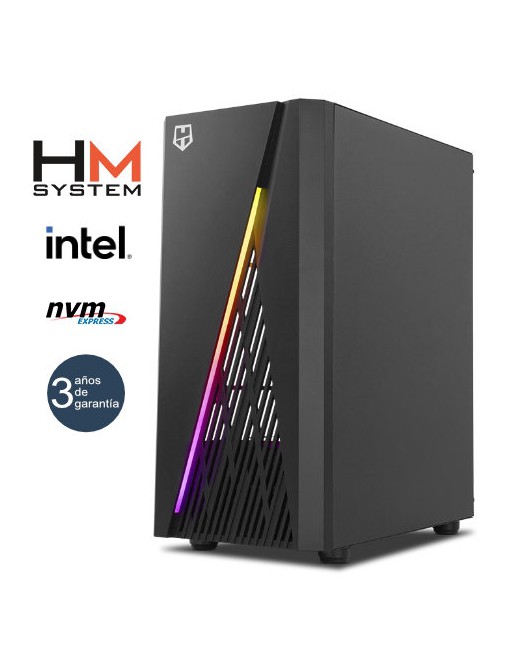 HM SYSTEM INTEL FROST C2 GAMING - TORRE RGB - INTEL CORE I5-12400F - 16GB RGB (2 X 8GB DUAL CHANNEL)- 500GB M.2 NVME - RTX 3050 