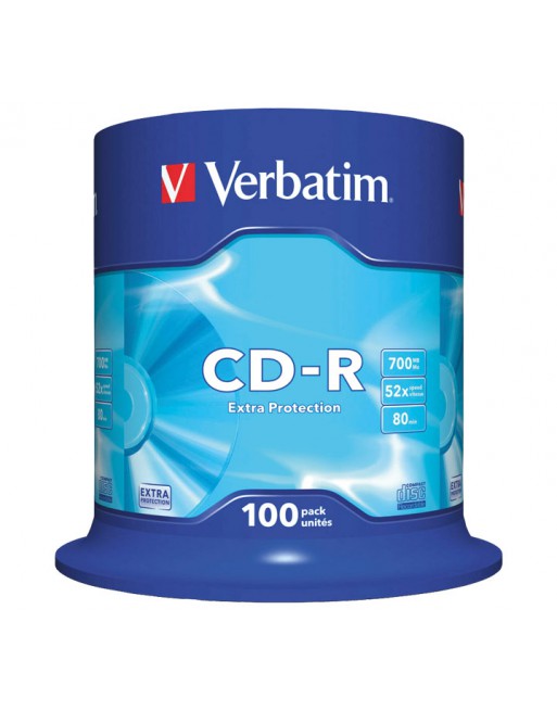 VERBATIM BOBINA 100U CD-R CRYSTAL 700MB 52X - 43411
