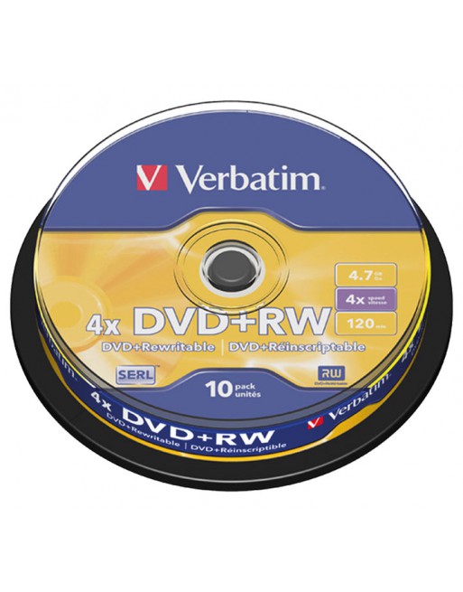 VERBATIM BOBINA 10U DVD RW 4X 4.7GB SERL - 43488