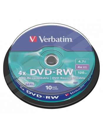 VERBATIM BOBINA 10U DVD-RW 4X 4.7GB SERL - 43552